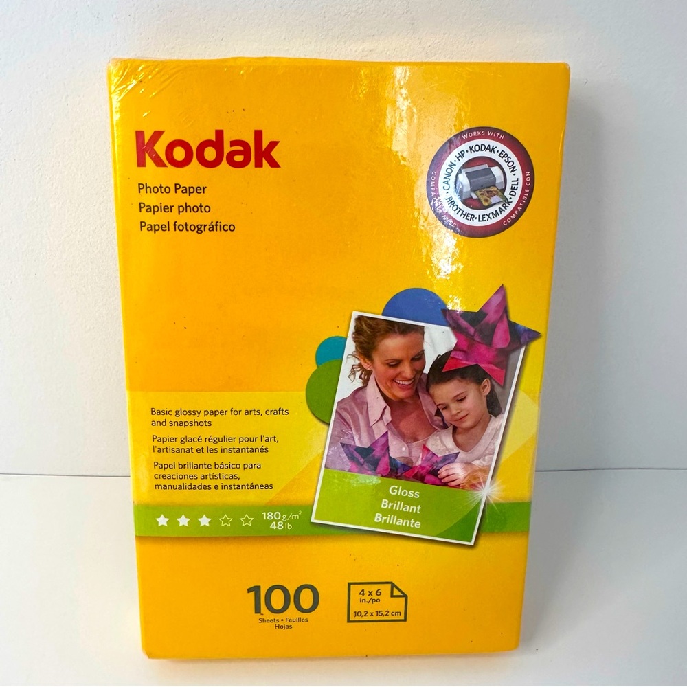 Kodak Glossy Photo Paper 4x6 Instant Dry Gloss 100 Sheets New